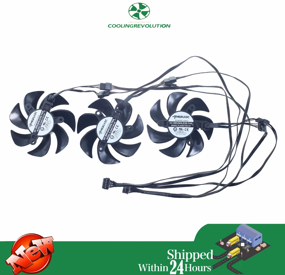 PLA09215S12H Video card fan for Gigabyte AORUS RTX 3050 3060 3060 Ti ELITE - Image 2 of 2