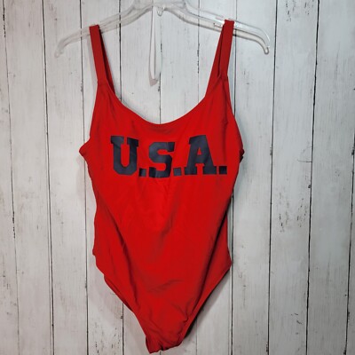 NWOT Xhilaration One-Piece Red Sz 16W Swimsuit~ USA ~Adjustable Straps  Baywatch