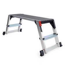 Wiltec Plateforme travail 126x52x49cm Marchepied 95x30cm Escabeau pliable Alu