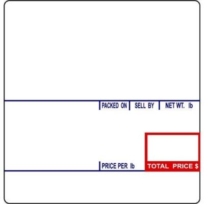 CAS LST-8020 Scale Label, 58 x 60 mm, UPC/Ingredients ''24 Rolls'' of 500 labels 