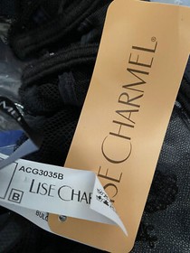 $184 Lise Charmel Women's Black Ecrin Glamour Demi Cup Underwire Bra Size 32B