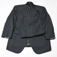 Pronto Uomo Platinum 48R 42x24 Charcoal Gray 100% Wool Coat Jacket Pants Suit