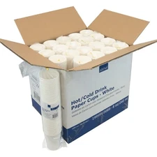 Abena Disposable Paper Coffee Cups, Hot/Cold Beverages, 8, 12, 16 Oz - 1000ct 