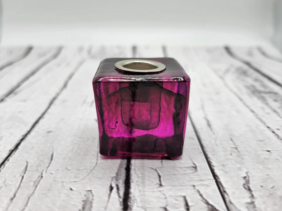 Mini candelabro/portacubos de vidrio púrpura de 1/2 pulgada (0,5 pulgadas) de diámetro Foto 2 de 4