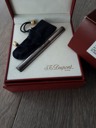 S.T. Dupont silver fountain pen in box
