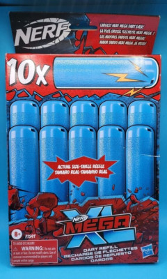 NERF Mega XL Dart Refill, Includes 10 Mega XL Whistler Darts, Largest Mega Darts