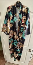 Kimono 100 cotton made in Japan multicolor dragons and cranes unisex size S