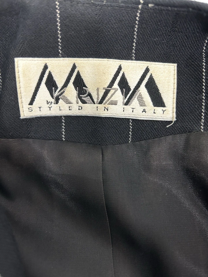 De Colección Años 80 MM Por Krizia Dos Piezas Falda Traje Con Corbata 100% Lana Rayas Chaqueta 8 Foto 3 de 4