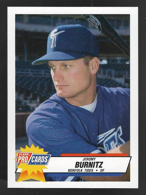 1993 PROCARDS JEROMY BURNITZ ROOKIE FROM NORFOLK TIDES TEAM SET