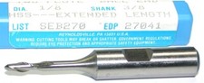 Niagara 27041 1/8" Diameter 3/8" Shank 2 Flute HSS Extended length Ball End Mill
