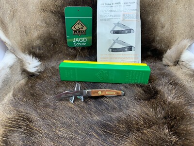 1972 Vintage Puma 835 Junior Knife & Jacaranda Handles  Mint In G/Y Box & Papers