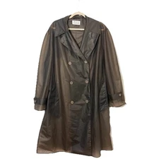 Maison Margiela Vynl Trench Coat Womens 42 Rain Jacket Double Breasted Oversized