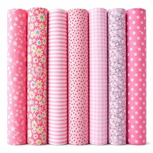 EXGOING 7pcs Fat Quarters Fabric Bundles, 20x20in  Assorted colors 