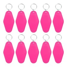 10Pcs Vintage Motel Keychain Blank Hotel Keychains Key Tag Rose Red