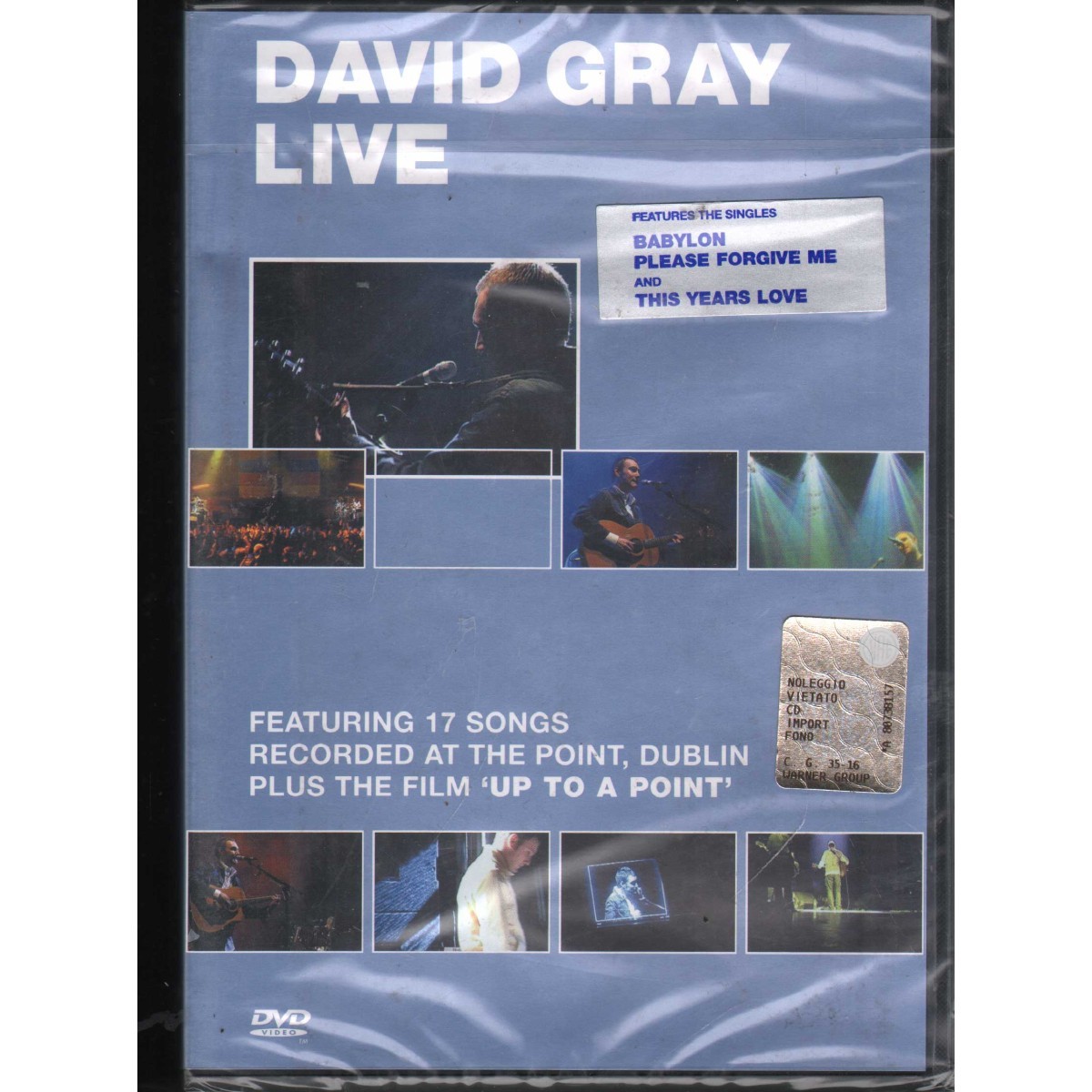 David Gray DVD Live Warner Music Vision - 8573859982 Sealed