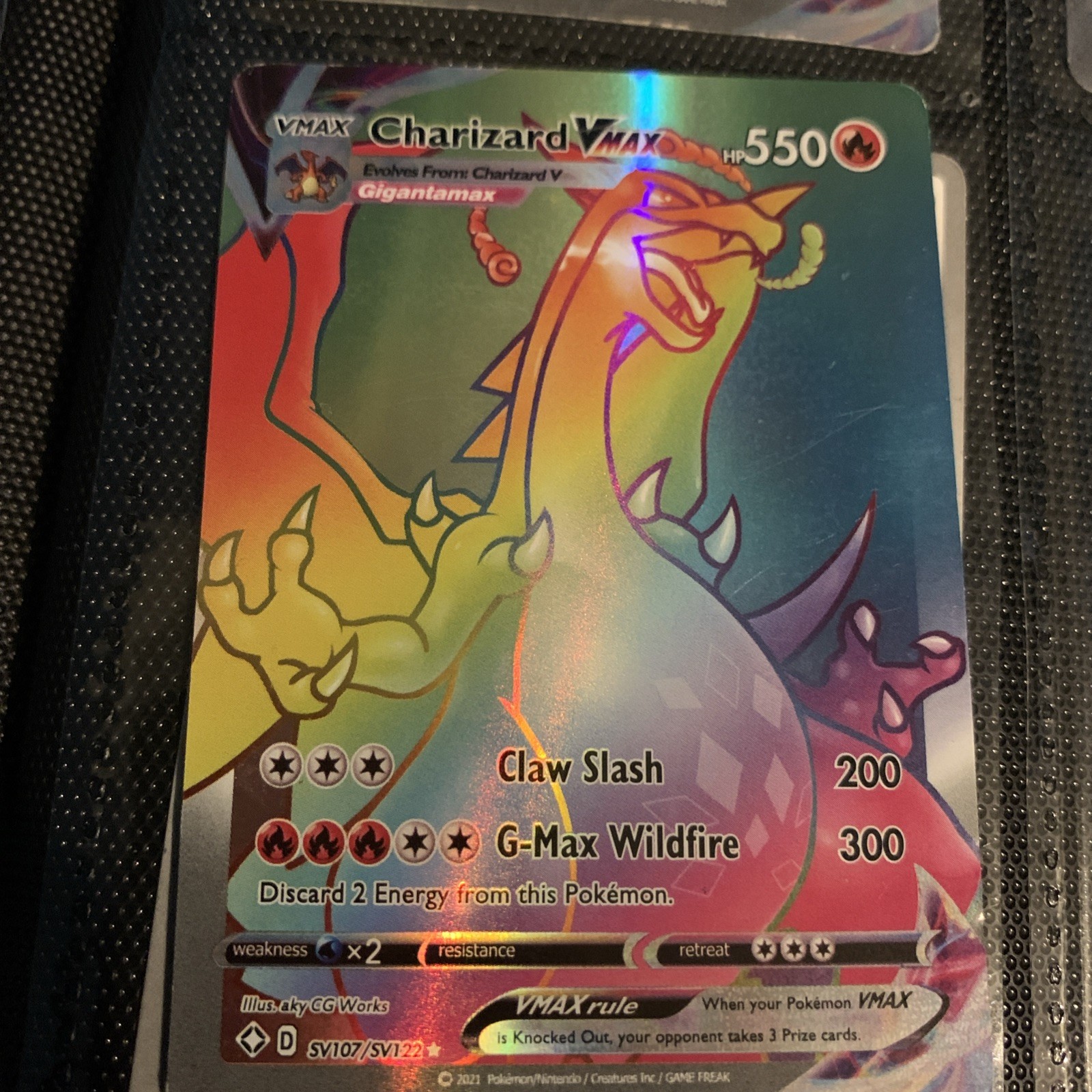 Pokémon Charizard VMAX Rainbow Secret Rare 074/073 Champion’s Path Near Mint