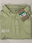 Milwaukee Bucks Nike Dri-FIT Men’s Striped Golf Polo CV3496-332 Green Sz XL NEW — photo 1