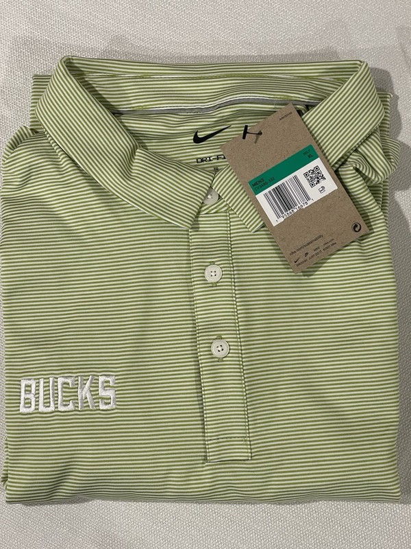 Milwaukee Bucks Nike Dri-FIT Men’s Striped Golf Polo CV3496-332 Green Sz XL NEW