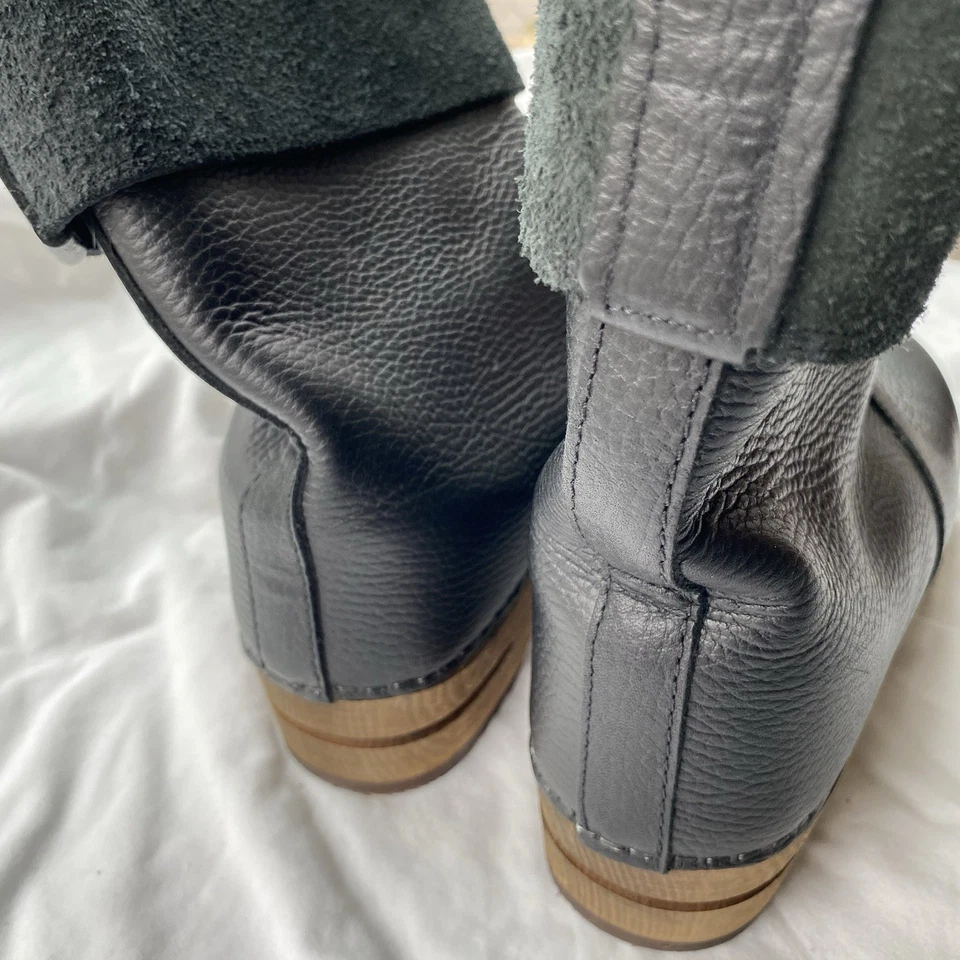 Nuevas Botas Zueco Sanita Talla 41 En Cuero Negro Hechas en Polonia Foto 4 de 4