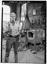 58. INTERIOR VIEW BLACKSMITH SHOP, SAME ABOVE BUT LIT SHOW TOOLS HIS TRADE