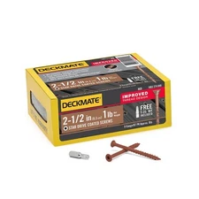 Wood Deck Screws Star Drive 2.5in Red Exterior Treated Lumber 87pc Rustproof