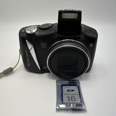 Canon PowerShot SX130 IS 12.1MP Digital Camera Black w/ 16GB SD Card Tested