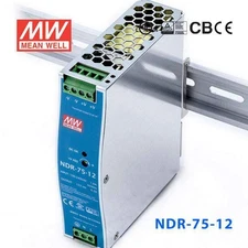 Mean Well NDR-75-12 Single Output Industrial Power Supply 75W 12V - DIN Rail