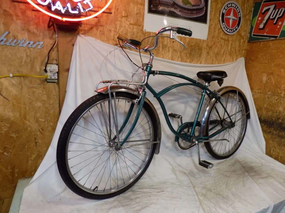 1954 SCHWINN CORVETTE MENS 3-SPEED BICYCLE VINTAGE CHEVY TYPHOON JAGUAR PANTHER - Image 3 of 4