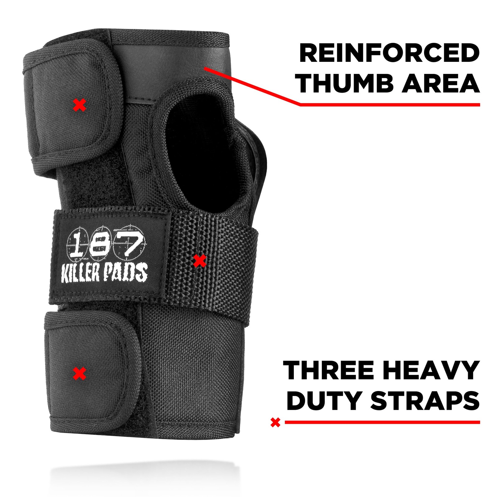 187 Killer Pads Medium Black Wrist Guard for Skateboarding  Sports Safety