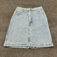 VINTAGE Gap Jeans Skirt Womens 8 Blue Denim Jean Midi Light Wash USA 80s 90s