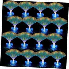  16 Pcs Mini Fiber Optic Lamps Bulk Small LED Light up Table Centerpieces for 