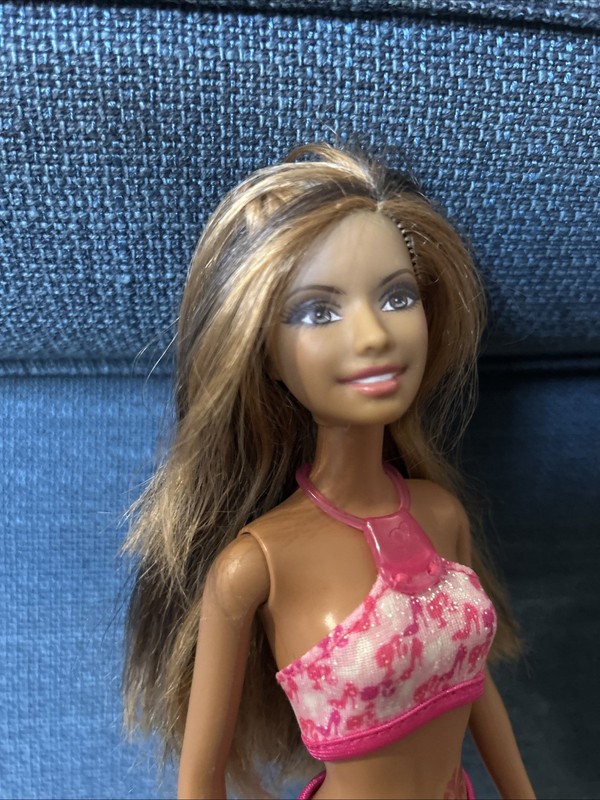 Tan 2006 SUMMER Beach Surfer Barbie Doll Flat Feet TROPICAL Swimsuit