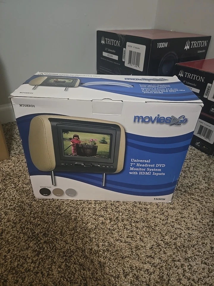 AUDIOVOX MTGHRD1 SINGLE 7" HEADREST MONITOR w/ DVD/HDMI/MHL INPUTS MOVIESTOGO - Image 3 of 4