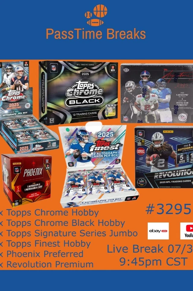 2025 TOPPS SIGNATURE CLASS FINEST CHROME FOOTBALL - 6x Box Hobby BREAK 3295