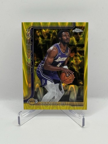 2025-26 Topps Chrome UPDATE Bronny James Jr. #103 YELLOW RAYWAVE 172/275 Lakers