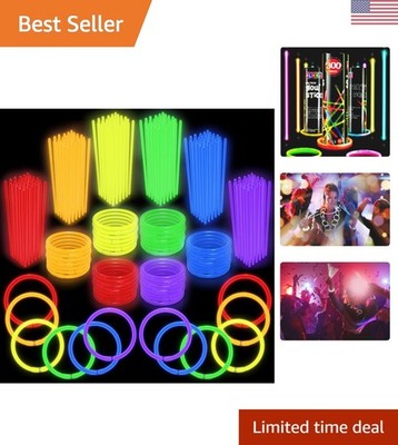 Brightly Colored 300 Glow Sticks Pack - Essential Party Favors for Any Occasion!