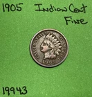 1905 Indian Head Cent / Penny 1c Fine