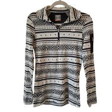 Icebreaker Womens Size S Merino Wool Vertex 1/2 Zip Icon Pullover Fair Isle