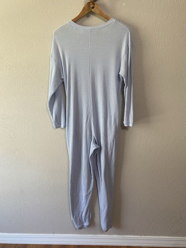 VICTORIA’S SECRET baby blue long sleeve jumpsuit thermal long john Size Small - Picture 10 of 10