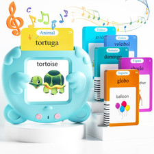 Spanish English Talking Flash Cards for Toddlers, 510 Sight Words Bilingual Le