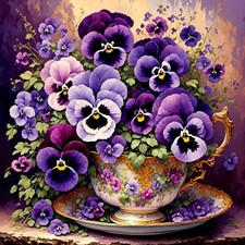 MOMDEDP Flowers Diamond Painting Kits for 12x16 inches, Purple flowers