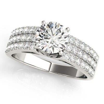 Preisvorschlag! 2 kt DE/VS Lab Grown Rundschliff Diamant Verlobungsring 18 K Weißgold