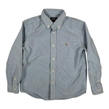 Polo Ralph Lauren Shirt Boys 7 Blue Oxford Button Down Long Sleeve Pony Collared