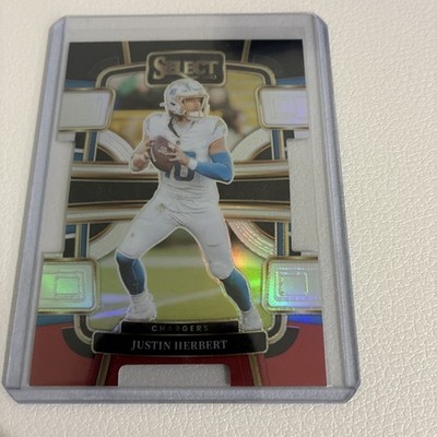 2023 Panini Select Justin Herbert #52 Red Blue Prizm Die-Cut LA Chargers