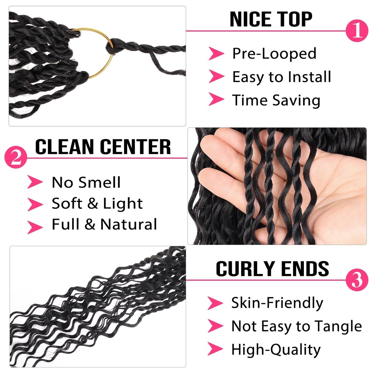 9 Packs 24 Inch Senegalese Twist Crochet Hair with Curls Pre