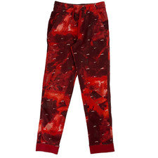 Nike Fleece Youth Boys Sweatpants Tapered Red Tie Dye  Size Large