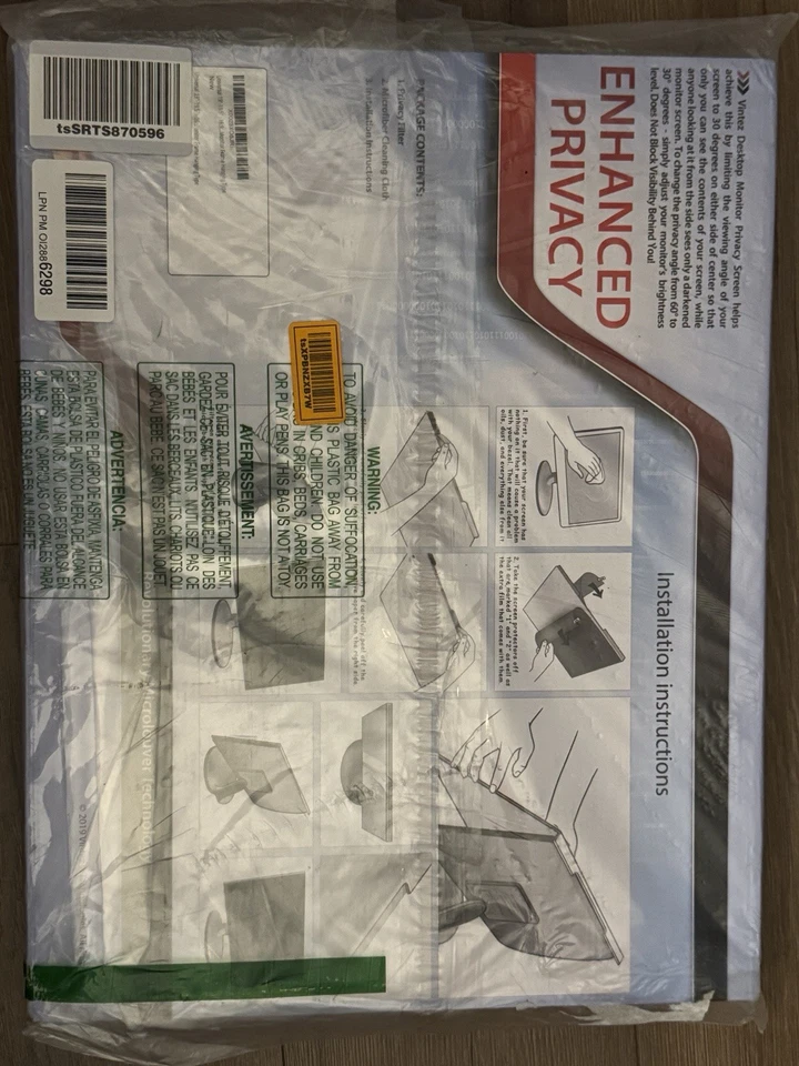 Vintez 19, 19.5 inch Computer Privacy Screen 16:9,16:10 ratio- 17.3" x 11.4" - Image 3 of 4