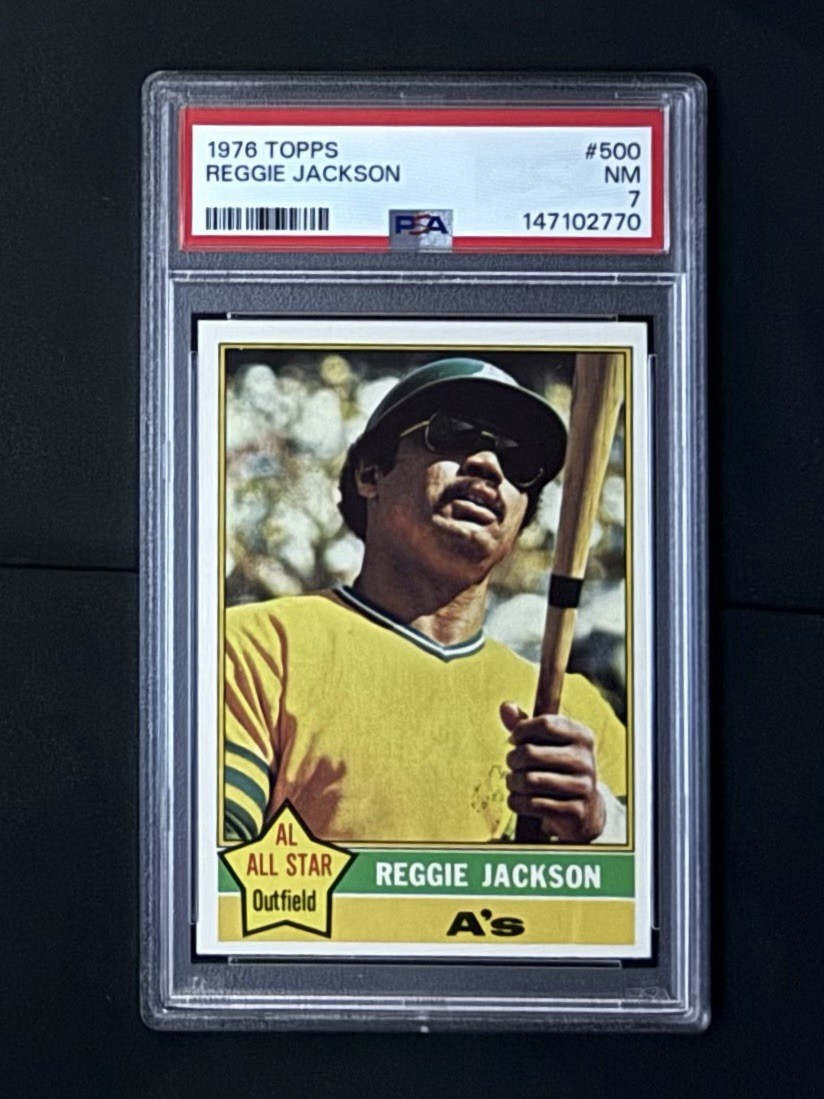 1976 Topps - Reggie Jackson #500🔥PSA 7!🔥Sharp!