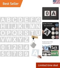 1 Inch Letter Stencils Kit, Alphabet Art Craft Stencils, Reusable Plastic Let...