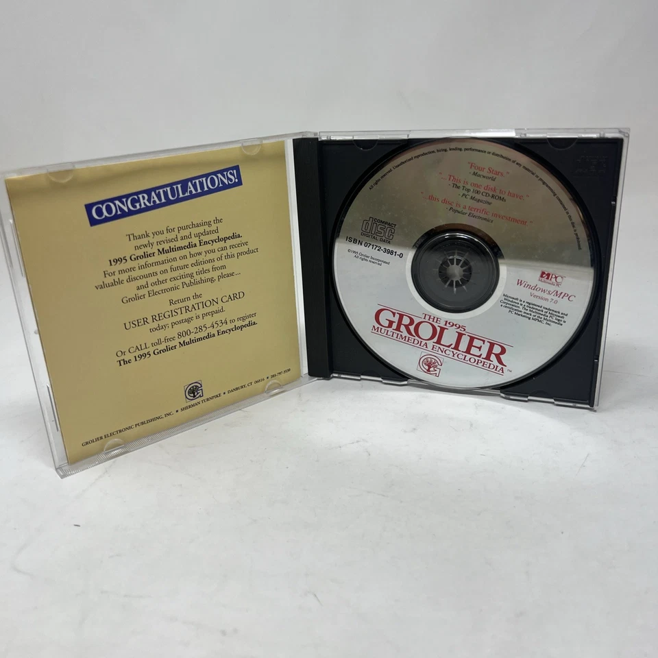 The 1995 Grolier Multimedia Encyclpedia CD-ROM IBM PC’s - Image 2 of 4